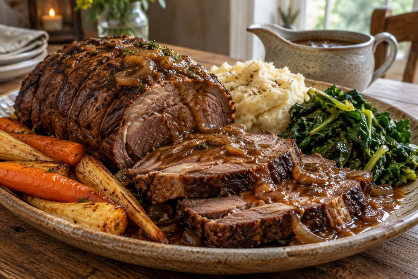Slow-Cooked Beef Brisket with Ale Gravy